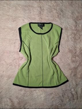 Vintage Finity Lime Green Top with Black Trim
